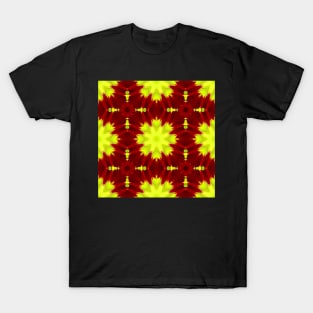 Red Yellow Chysanthemum Pattern Number 8 T-Shirt